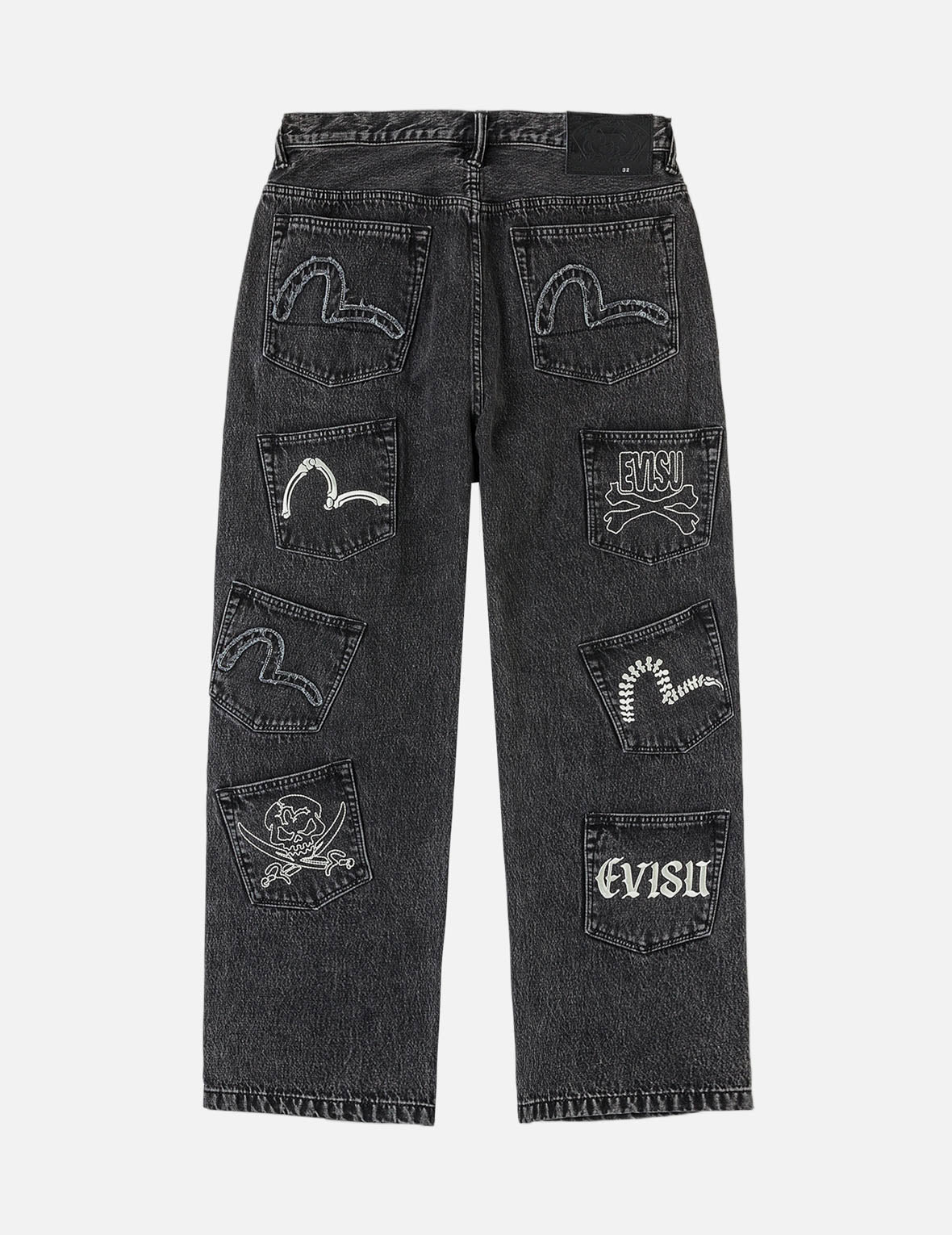 Skull Multi-Pocket Denim Jeans